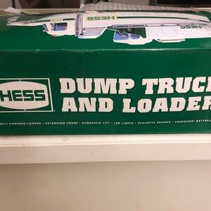 Hess Green and White Dump Truck and Loader